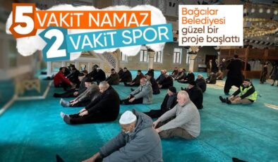 İstanbul Bağcılar’da 5 Vakit Namaz Projesi: Yaşlılar camide spor yapıyor