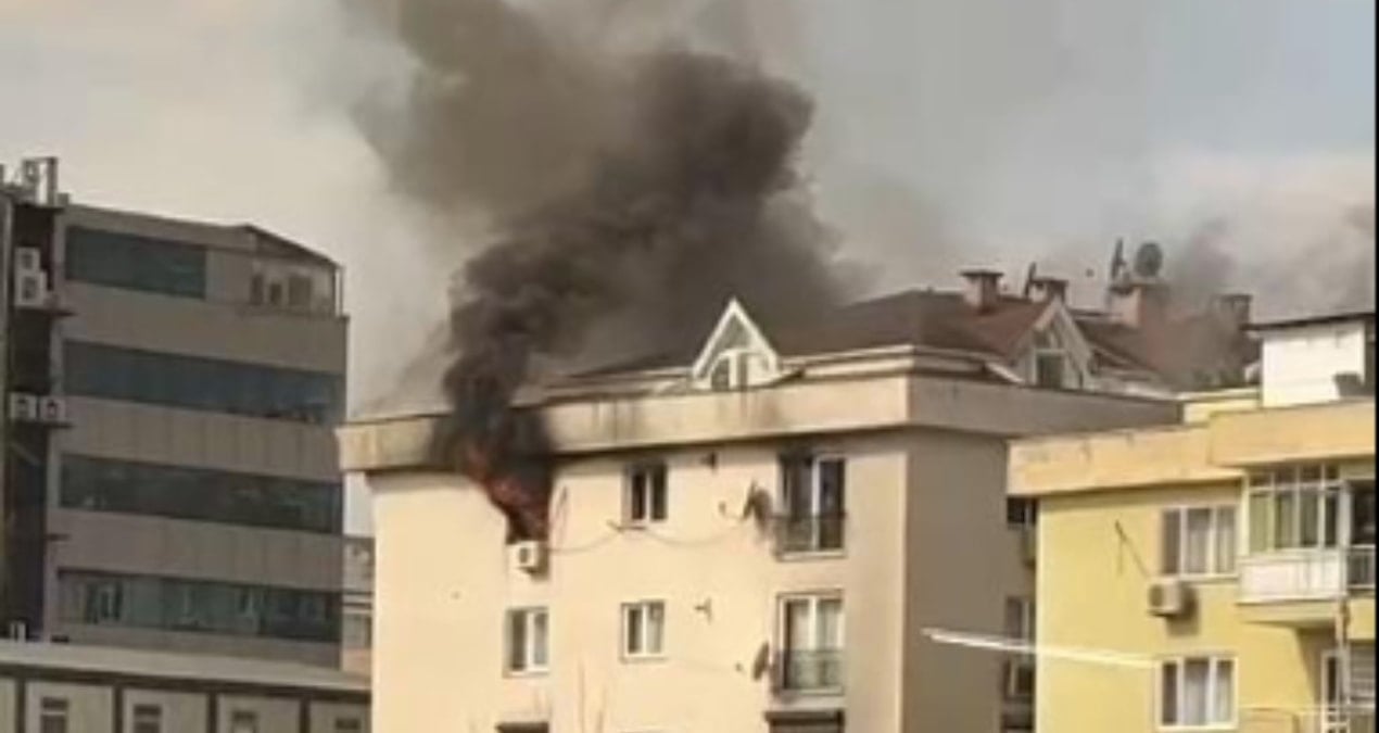 Mecidiyeköy’de 4 katlı binada yangın